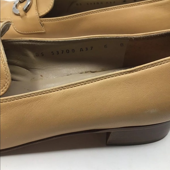 Womens Salvatore Ferragamo Loafers Shoes Leather Tan Size 6 - Picture 6 of 9